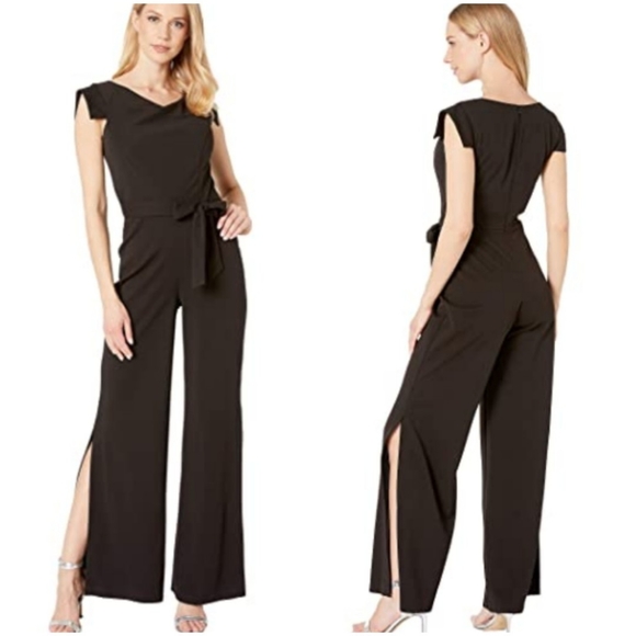 bebe Dresses & Skirts - Bebe Asymmetrical Cowl Neck Cap Sleeve Jumpsuit 12